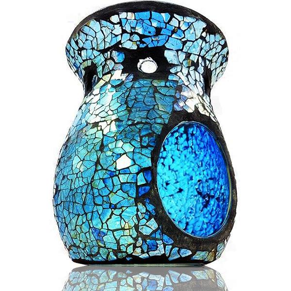 Blue and Silver Mosaic Scented Melt Burner  Aroma Addiction