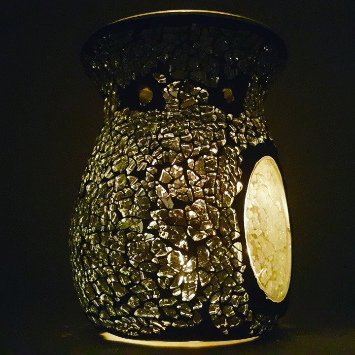 Black and Silver Mosaic Melt Burner Melt Pack Combo melt burners Aroma Addiction