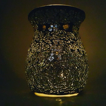 Black and Silver Mosaic Melt Burner Melt Pack Combo melt burners Aroma Addiction
