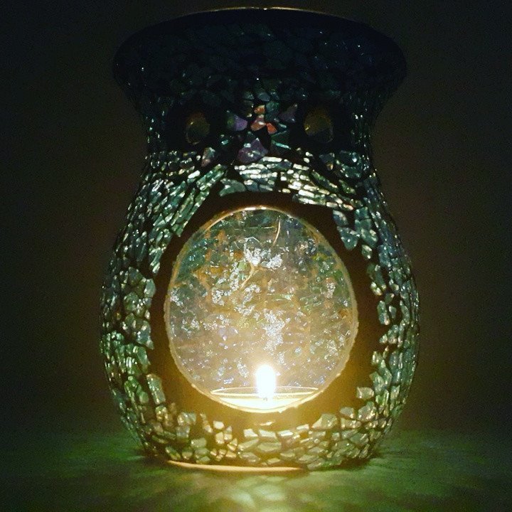 Blue and Silver Mosaic Melt Burner Shot Pot Combo melt burners Aroma Addiction